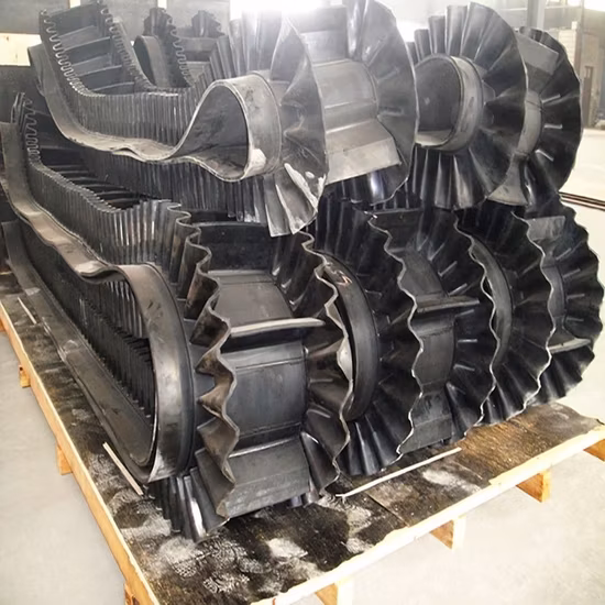 Buen servicio Industria química Transporte de granos Bandas transportadoras de banda inclinada empinada de pared lateral